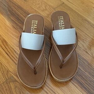 Italia Shoemaker Brown and White Sandals Size 7